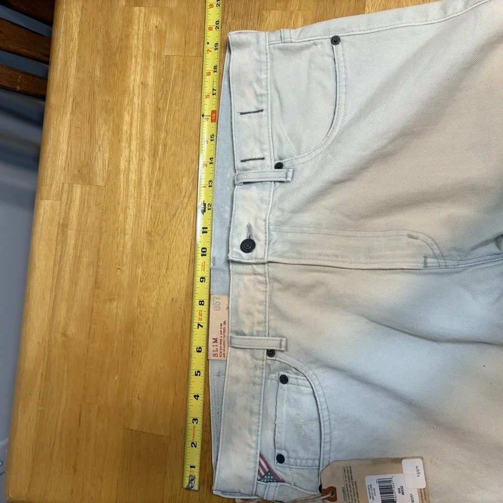 Denim & Supply Ralph Lauren Jeans Womens 36x32 Slim Fit‎ Low Rise White Distress